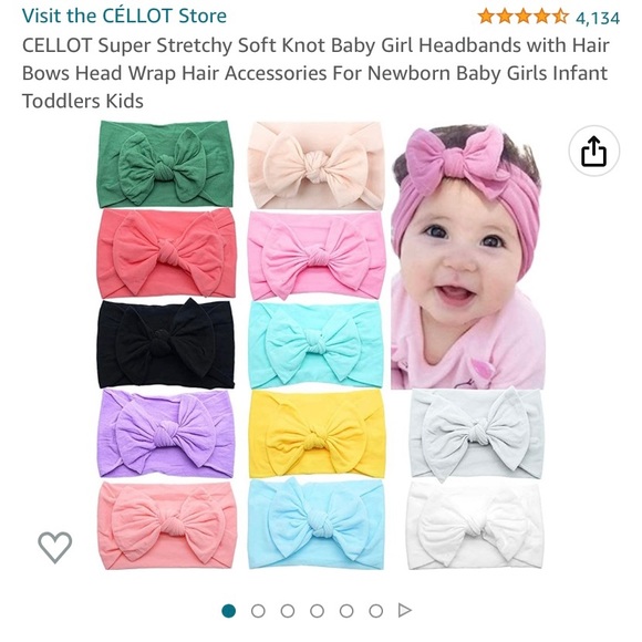 Super Stretchy Soft Knot Baby Girl Headbands with Hair Bows For Baby Girls - Picture 1 of 2